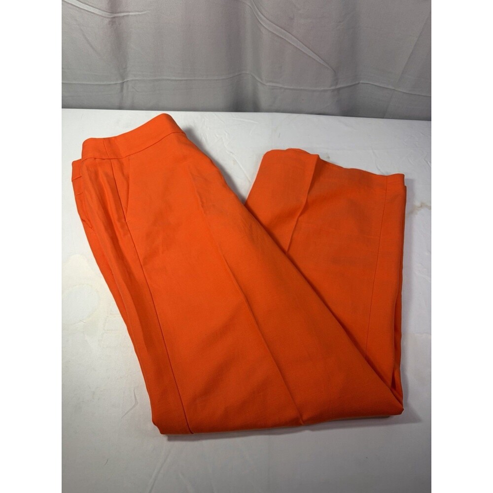 New Women’s TALBOTS Orange Greenwich Pant Size 10 High Waist Wide Leg F Length